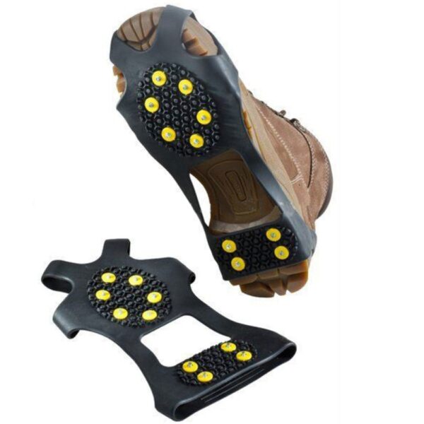 1Pair 10Stud S M L Non Slip Snow Shoe Spikes Winter Anti Slip Ice Grips Cleats Crampons Climbing Outdoor Shoes Cover Crampons