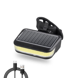 USB/Solar Rechargeable Bike Tail Light - 5 Modes LED COB Safety Warning Light for Night Cycling Accessories