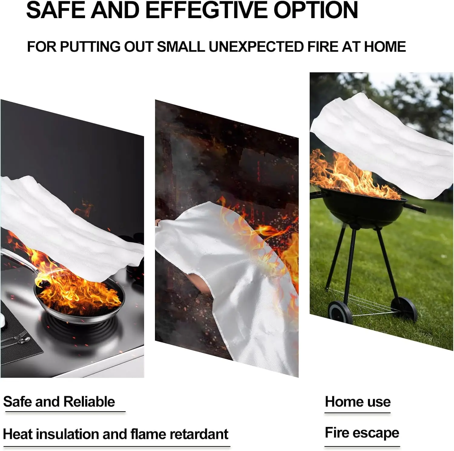 Emergency Fire Blanket Fiberglass Flame Retardant Suppression Blanket for Home Kitchen Safety Survival Cover - Image 4